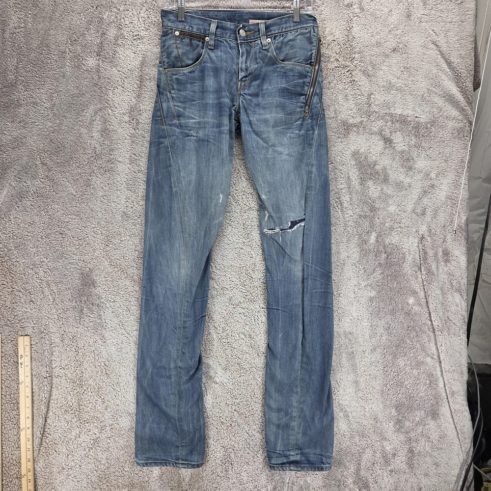 Vintage Levis Engineered Jeans Mens 29x34 Blue Twisted Zip Fly Thrashed